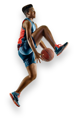 Kid doing tricks with a basketball.