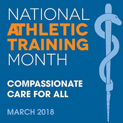 graphic acknowledging March is National Athletic Trainer Month.