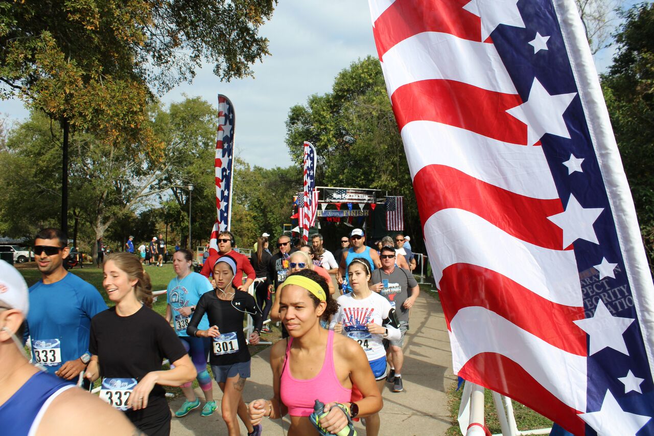 Runners participating in the Run for the Flag event.
