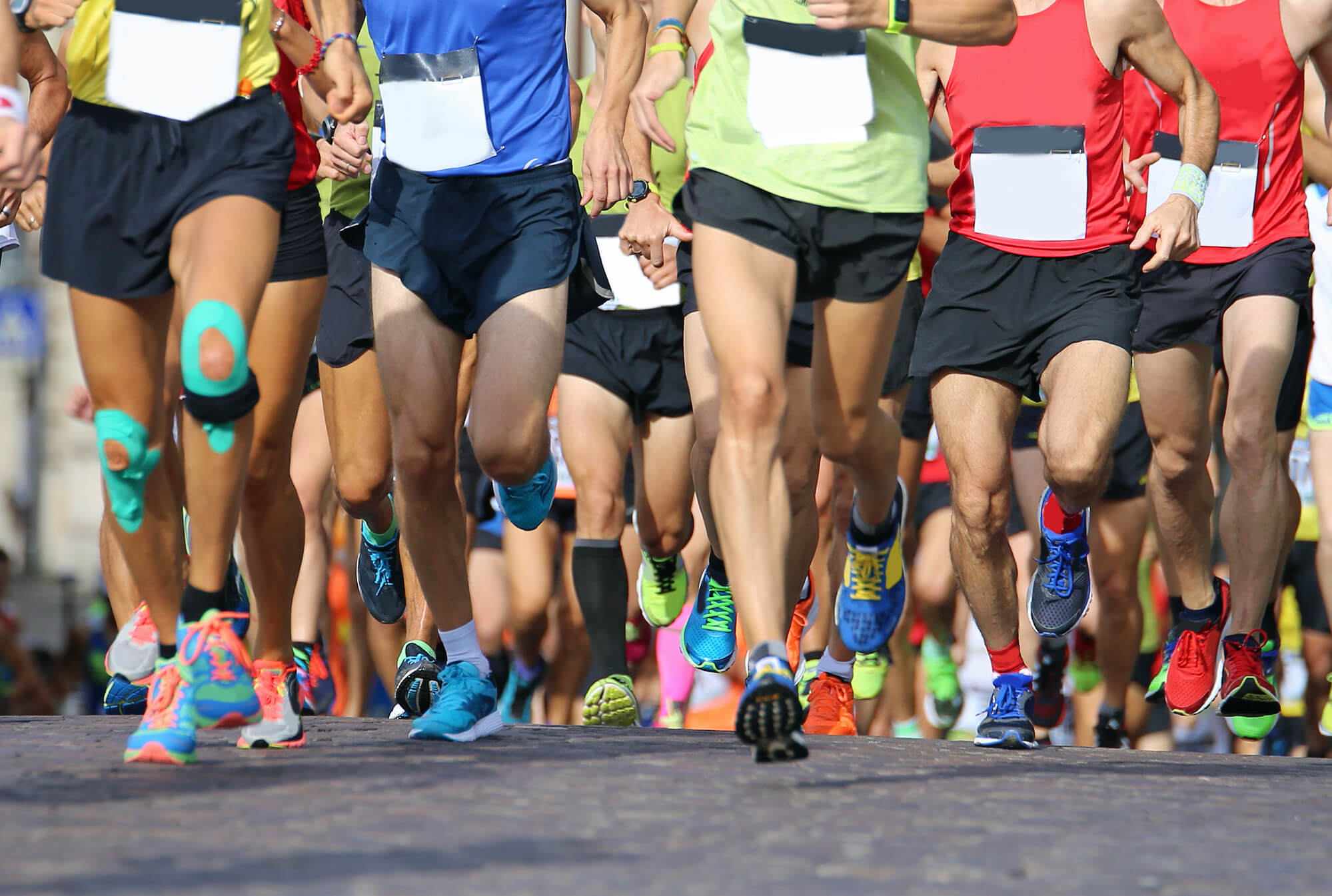 Pack of marathon runners.